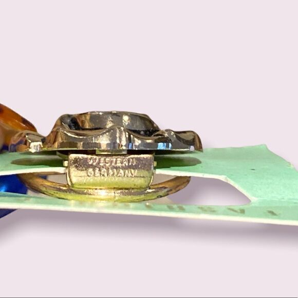 Vintage Flower REGINA Scarf Clip Retro Fashion Gold tone - Picture 2 of 5